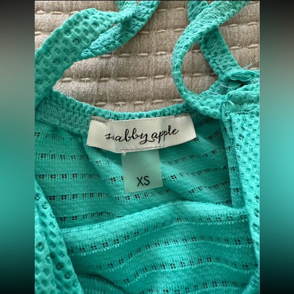 Shabby Apple Aqua Romper with Bow - Picture 3 of 4